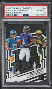 2023 Panini Clearly Donruss Special #4 Nacua Flowers Reed RC Rookie PSA 10 - Bild 1 von 2