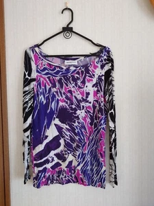 Top para mujer Emilio Pucci manga larga multicolor rayón patrón abstracto - Imagen 1 de 24
