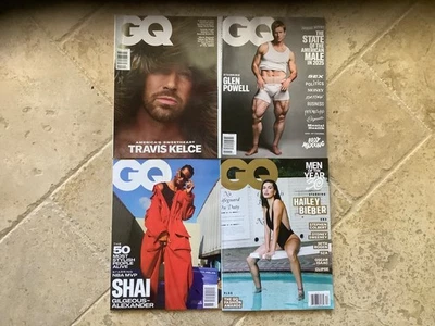 GQ Magazines Sept. - Dec. 2025 Glen Powell, SHAI, Hailey Bieber (Lot of 4) Foto 1 de 4