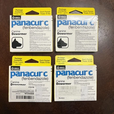 Panacur C Canine Dewormer 1 Gram Packets x4 Boxes Treats 10lbs Each Dog New - Image 1 of 4