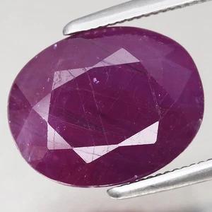 5.96ct  11.1x8.9mm Oval 100%Natural Unheated Purplish Red Ruby Guinea, Africa - Picture 1 of 4