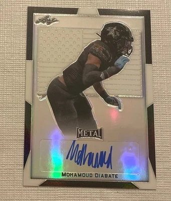 2019 Mohamoud Diabate Leaf All American Metal Auto #2/5 Florida Utah Browns - Image 1 of 2