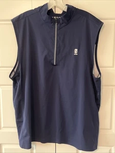 IZOD Men's Size XL Quarter Zip Navy Blue Stretch Golf Vest - Picture 1 of 5
