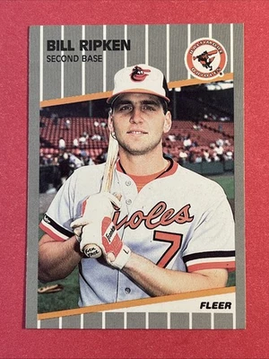 Tarjeta Fleer Bill Ripken FF 1989 ERROR #616 Billy F**K Face Bat Card Orioles Foto 1 de 2