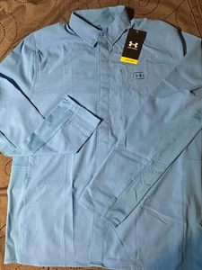 UNDER ARMOUR SHOREBREAK HYBRID BELÜFTET BLAU L/S TAILLIERTES HEMD GRÖSSE L HERREN $ 65,00 - Bild 1 von 7