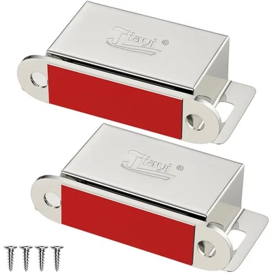 2 Pack Cupboard Magnetic Door Catch Cabinet Magnets Stainless Steel Cupbord Door - Image 1 of 4