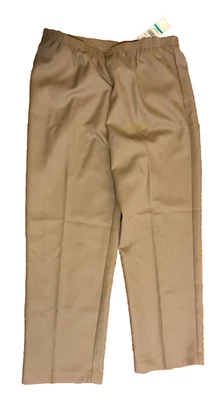 Alfred Dunner Sz 16 NWT Pull On Pants Tan Pocket 34W x 30L High Rise - Image 1 of 4