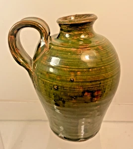 VINTAGE SIGNIERTER STANLEY FERGUSON GILLSVILLE, GA GRÜN BESCHRIFTETER KRUG - Bild 1 von 11