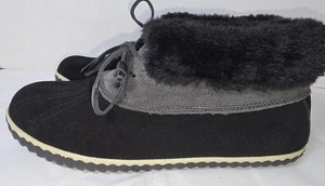 Sperry Elayna Duck Stiefeletten Gr. 10M schwarz Wildleder Leder Kunstfell Schnürung knöchelhoch - Bild 1 von 10