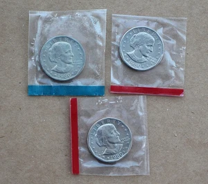 1980 P D S SUSAN B. ANTHONY DOLLARS 3 MÜNZEN - OGP ORIGINAL MINT CELLO - KOSTENLOSER VERSAND - Bild 1 von 2
