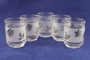 Libbey HOJA DE PLATA VASO PLANO PEQUEÑO Juego de 5 vasos de jugo Mid-Century 6 onzas - Imagen 1 de 15