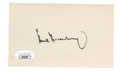 Hank Greenberg Signed Autographed 3X5 Index Card Tigers Hall of Fame JSA CF45707 - Image 1 of 2