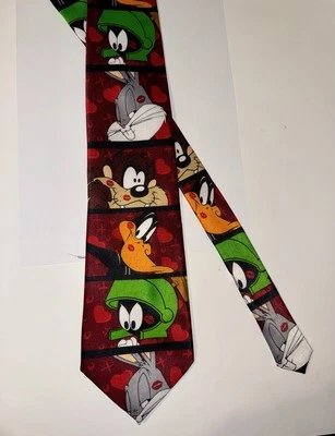 De colección 1998 Valentines Looney Tunes Tie Bugs Bunny, Taz, Pato Lucas, Marciano Foto 1 de 4