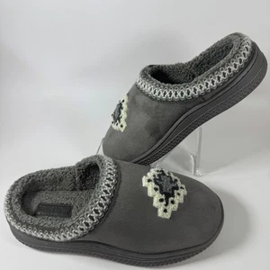 Muk Luks Damen grau bestickt bequem gemütlich Slipper Hausschuhe Größe Small 5/6 - Bild 1 von 11