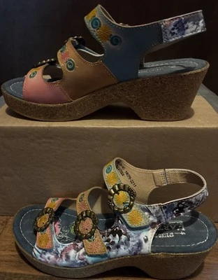 L’Artiste by Spring Step Fillipa Sandals Floral Artsy Boho Size 40 (US 9) - Image 1 of 4