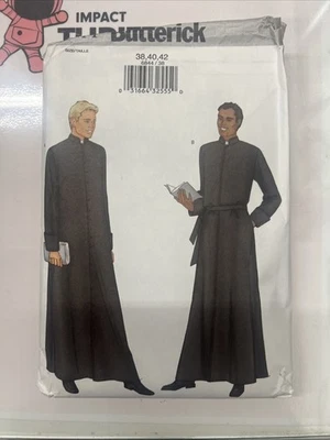 OOP Mens Priest Clergy Cassock Robe Butterick Sewing Pattern 6844 Choose Size - Image 1 of 2