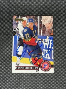 Denis Chasse 1995 Donruss St. Louis Blues Signed Auto Card #164 ~ COA - Picture 1 of 3