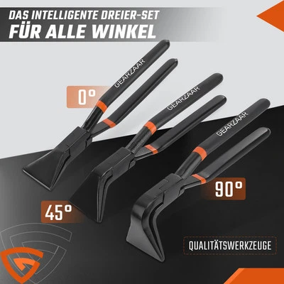 GEARZAAR 3tlg Falzzangen Abfalzen Biegezange Abkantzange Blechzange Zange Set 0°45°90°