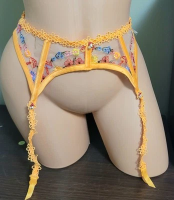 For Love & Lemons Meadow Embroidery Garter Belt Small - Image 1 of 4