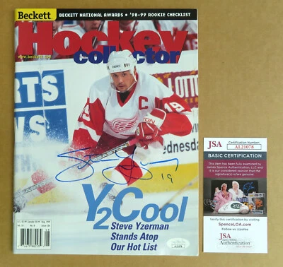 Steve Yzerman Detroit Red Wings signed Beckett, Vintage 1999 - JSA COA ! - Image 1 of 3