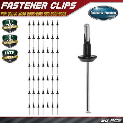 50 piezas de clips de remache de aluminio de 3,97 mm sujetadores de retención para Volvo V90 XC90 S40 V50 Foto 1 de 4