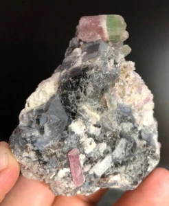 191 Grams Very Nice Quality Tourmaline Bunch Crystals Specimen with Quartz Afgha - Picture 1 of 6