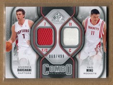ANDREA BARGNANI / YAO MING 2009-10 SP Game Used COMBO MATERIALS DUAL JERSEY /499