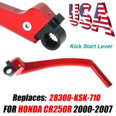 For Honda CR250R 2000-2007 Aluminum Kick Start Lever Starter Red # 28300-KSK-710 - Image 1 of 4
