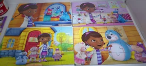 4- 24 Pc. Disney Doc Mcstuffins kids puzzles in wooden box - Picture 1 of 5
