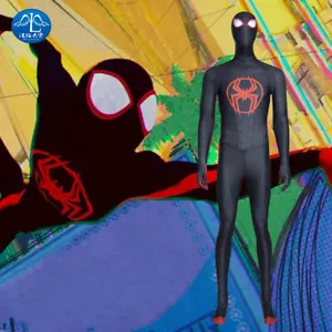Spider-Man Across the Spider-Verse Miles Morales Cosplay Outfits JumpSuit Tights - Picture 1 of 12
