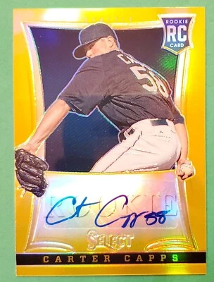 CARTER CAPPS 2013 PRIZM AUTO GOLD HOLO REFRACTOR RC SP# 6/25 - MARINERS - Image 1 of 3