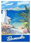 Cool Retro Travel Poster Canvas Art Print ~ Bermuda 24"X16"