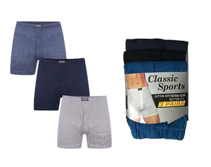 3-6 Pairs Mens Classic Boxer Shorts Cotton Rich Plain Underwear Boxers All Sizes - Picture 1 of 1