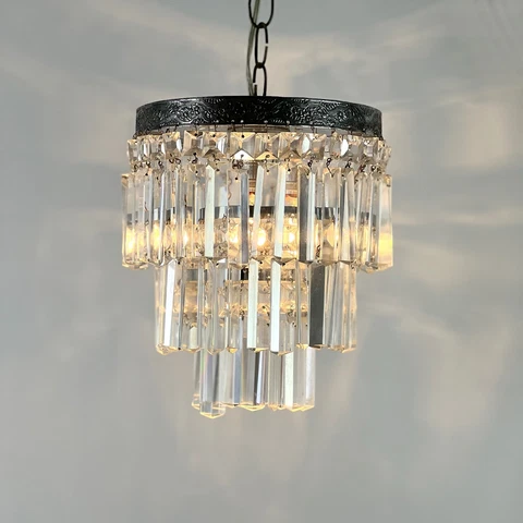 Vintage Colonial Crystal Art Deco Crystal 3 Tier Chandelier from NJ Estate Cover