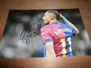 FOTO 12x8 firmada por RAPHINHA BARCELONA BRASIL + CERTIFICADO DE AUTENTICIDAD - Imagen 1 de 2