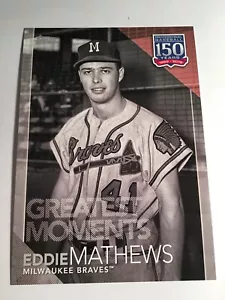 2019 Topps 150 Years Greatest Moments Jumbo 5x7 Eddie Mathews Braves 49 12/49 - Picture 1 of 1
