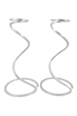 Set Di 2 Spirale Alluminio Bottiglia Vino Supporti 10.5 " Argento Cucina Decor - Immagine 1 di 4