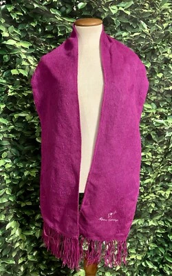 Bufanda Alpaca Camargo Rosa Caliente Bordado Logo Flecos De Perú 70" Foto 1 de 4