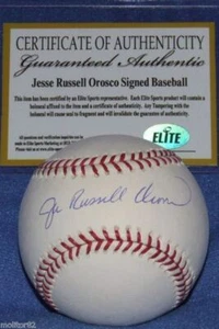 NY NEW YORK METS ORIOLES JESSE RUSSELL OROSCO NOMBRE COMPLETO FIRMADO AUTOGRAFIADO MLB B - Imagen 1 de 2