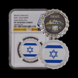 Chad. 2021, 500 Francs, Silver - NGC PF70 - Top Pop 🥇 Bottle Cap, Israel ישׂראל - Picture 1 of 6