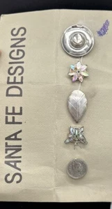 Vintage Santa Fe Sterling Button Covers Set Of 5 - Picture 1 of 9