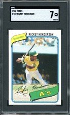 1980 Topps Baseball Rickey Henderson Rookie Card No. 482 SGC 7 *CENTERED*