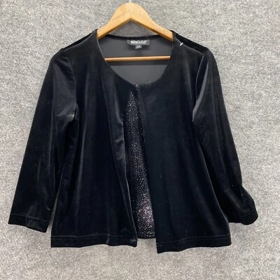 Pullover Briggs Top Mujer PM Petite Negro Un Botón Manga Larga Informal Sólido Foto 1 de 4