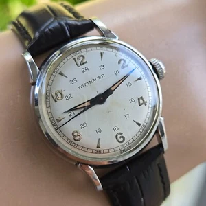 Reloj de cuerda manual vintage Wittnauer para hombre militar 11ESK 24H esfera suiza años 50 - Imagen 1 de 20