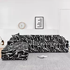 Funda de sofá en forma de L, funda de sofá seccional, fundas deslizantes con 4 fundas de almohada - Imagen 1 de 9
