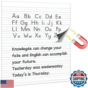 Jumbo Magnetic Handwriting Paper 21.5x17in Dry Erase Handwriting Lined Paper  - Picture 1 of 5