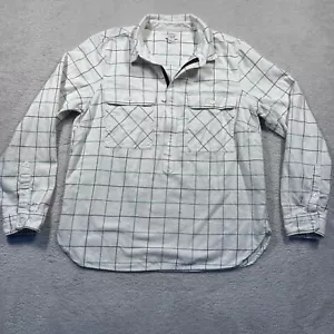 J. Crew Flannel Pullover Shirt Women's Medium Half Zip Plaid Long Sleeve - Picture 1 of 10