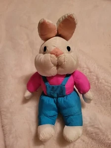 1994 International Silver Co Plush Nylon Puffalump Style White Bunny Rabbit 11" - Picture 1 of 6