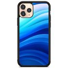 Shockproof Cover For Apple iPhone 13 Mini Pro Max sea Blue curves waves