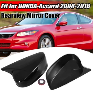 Pair For Honda Accord 2008~2017 Gloss Black Rear View Side Mirror Cover Cap Trim - Imagen 1 de 13